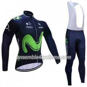 Tenue Maillot M/L + Collant à Bretelles 2017 Movistar Team Femme N001